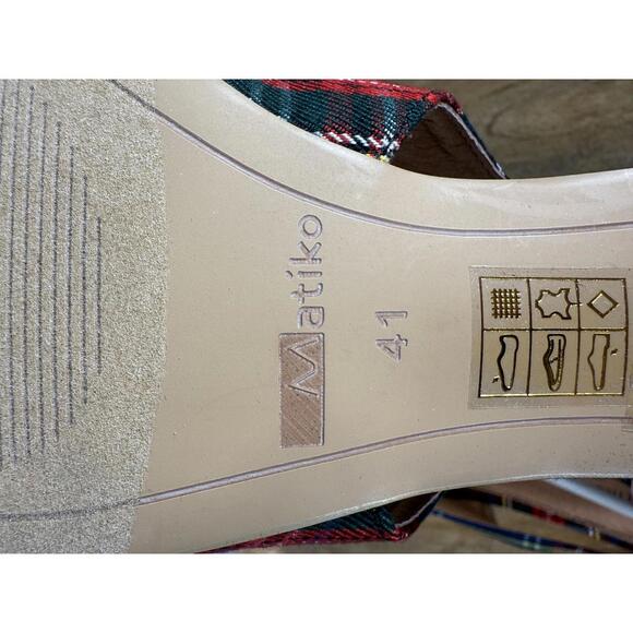 NIB Matiko Lori Green Tartan Flats Size 41 (US 10) - Picture 6 of 9